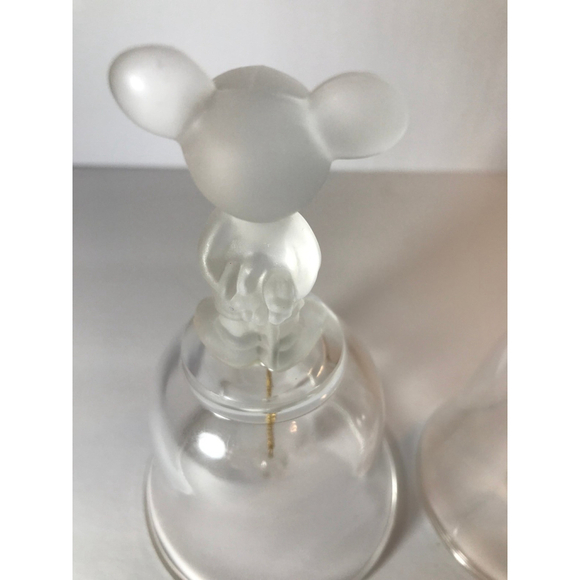 Disneyland Mickey and Minnie Bell Set Crystal Glass Bells - Picture 9 of 10